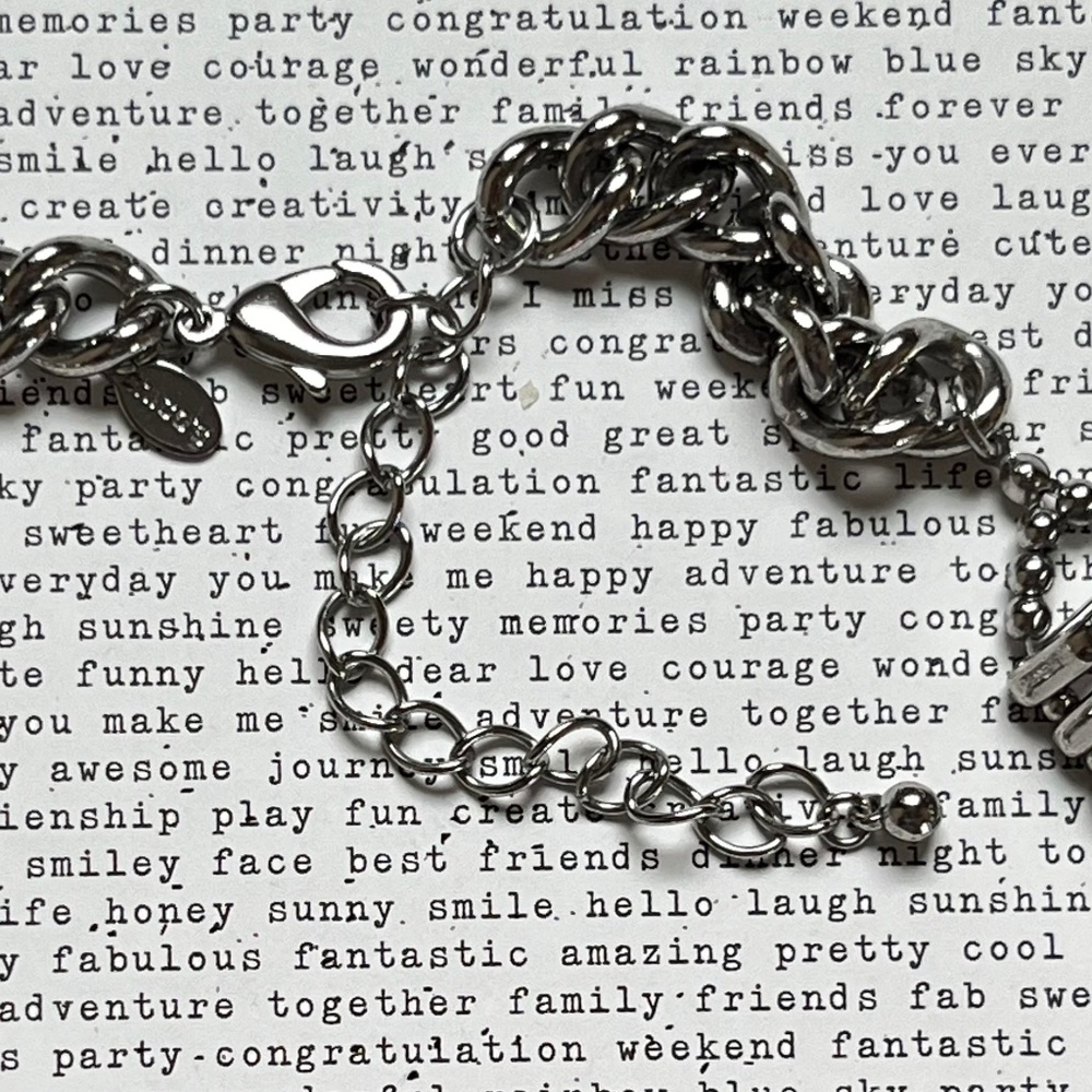CHICO's Necklace Statement Rhinestone & Silver Choker/Princess - Picture 4 of 9